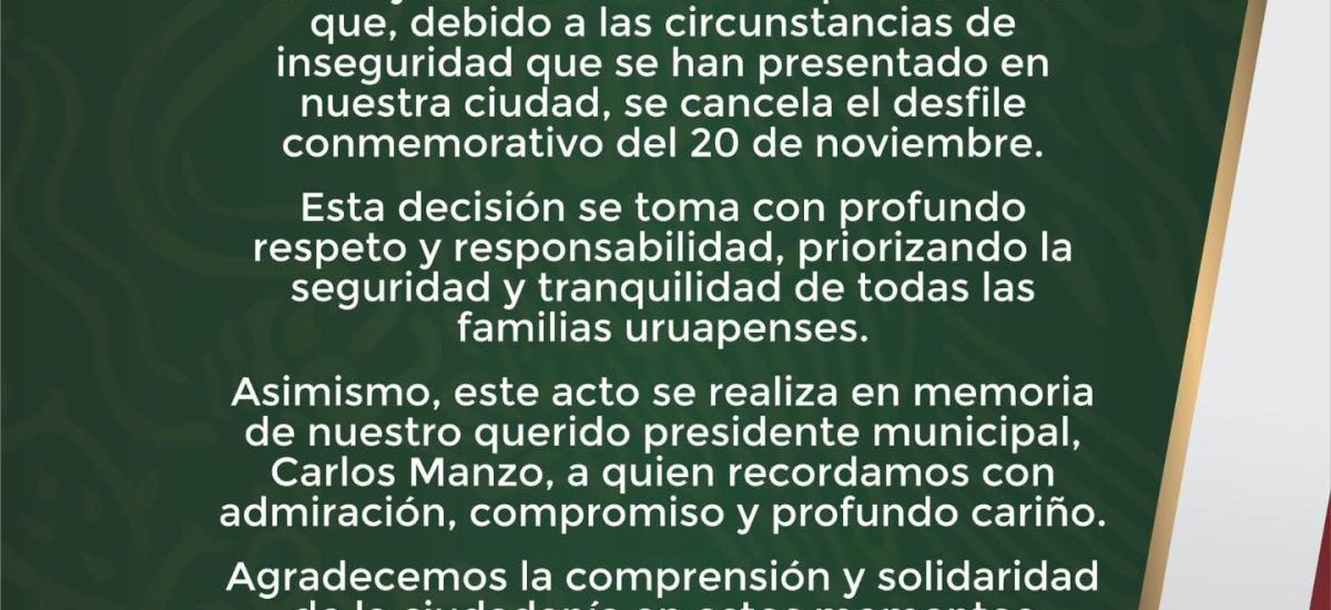 Luciernaga noticias | Uruapan cancela desf...